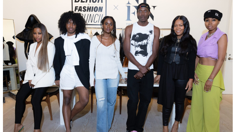 Black Fashion Council members pay homage to the diaspora through the use of crochet structured tops and denim